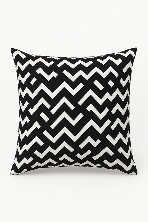 housse de coussin géométrique noir et blanc design moderne