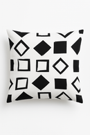 housse de coussin géométrique noir et blanc moderne