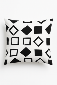 housse de coussin géométrique noir et blanc moderne