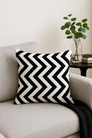 housse de coussin géométrique noir et blanc moderne