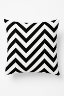 housse de coussin géométrique noir et blanc ondulé