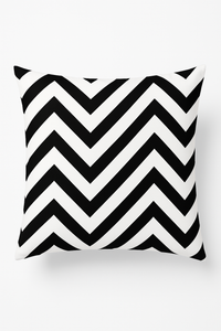 housse de coussin géométrique noir et blanc ondulé