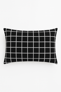 housse de coussin géométrique noir et blanc pour canapé