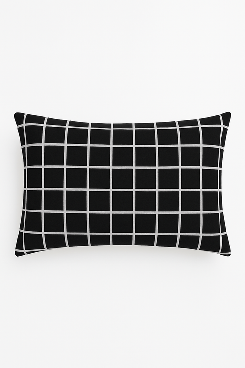 housse de coussin géométrique noir et blanc pour canapé