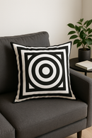 housse de coussin géométrique noir et blanc pour décoration intérieure