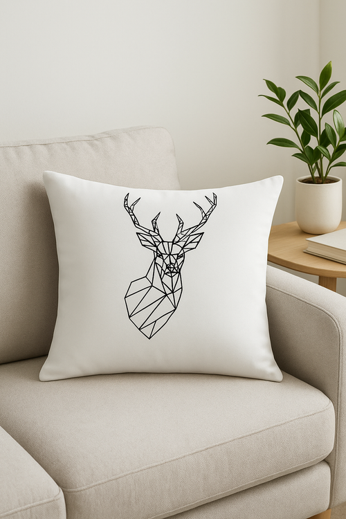 housse de coussin géométrique noir et blanc simple et élégant - vue 2 sur 2