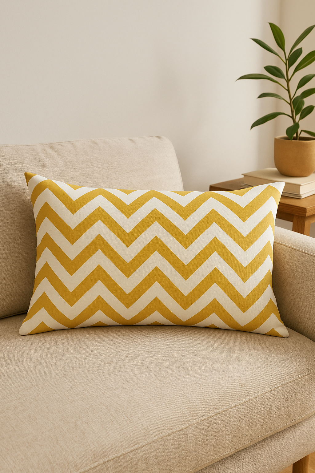 housse de coussin géométrique noir et jaune 30 x 50 cm - vue 2 sur 2