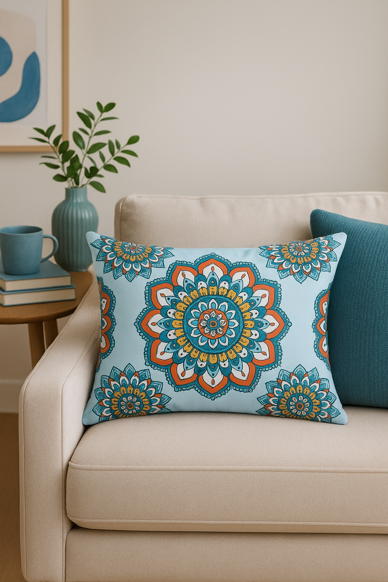 housse de coussin géométrique noir et jaune 30 x 50 cm