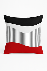 housse de coussin géométrique noire et rouge décorative
