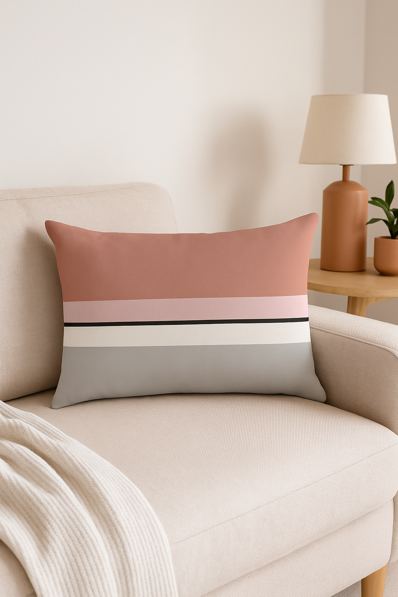 housse de coussin géométrique nordique jaune et rouge 30 x 50 cm