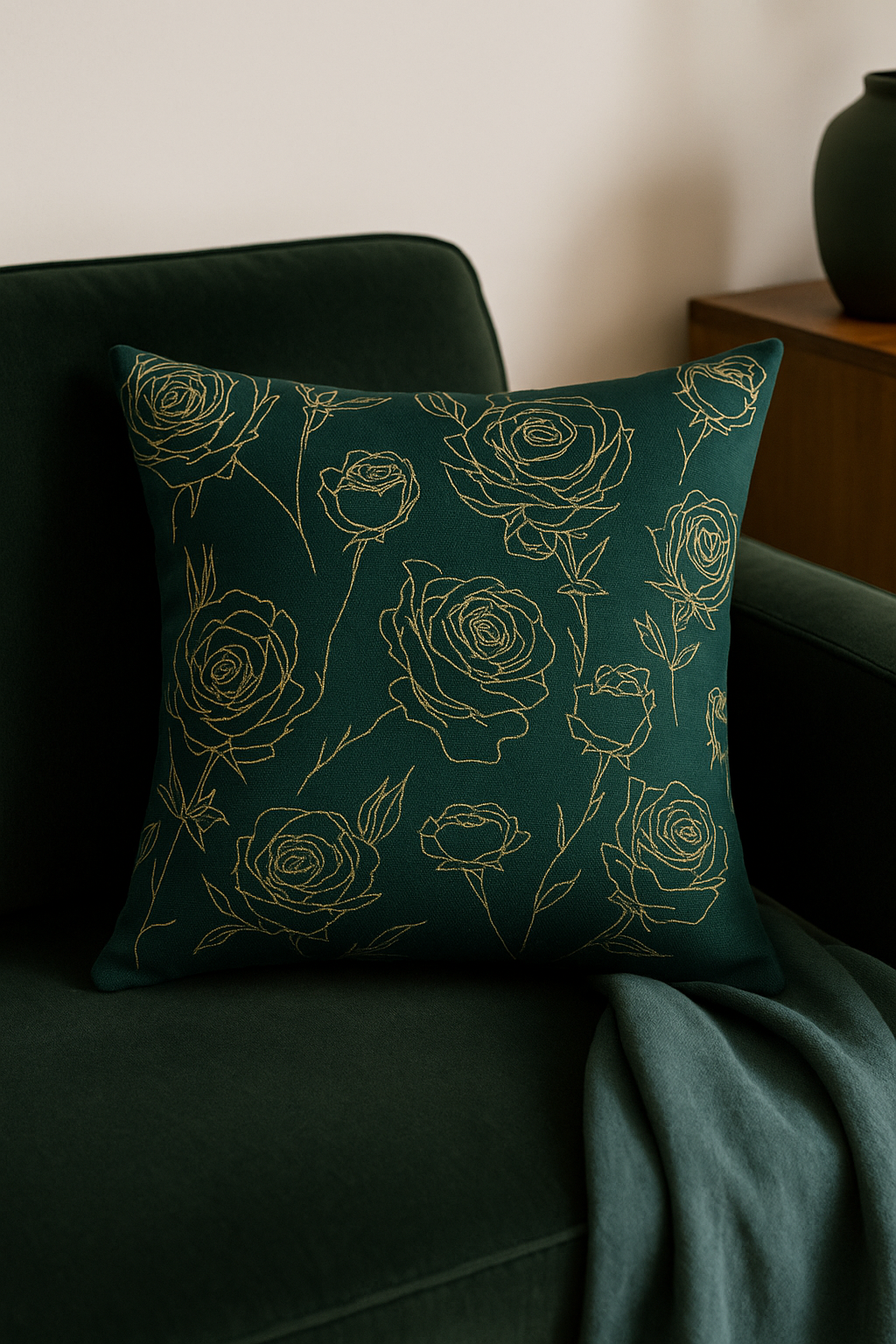 housse de coussin géométrique style ethnique or clair - vue 2 sur 2