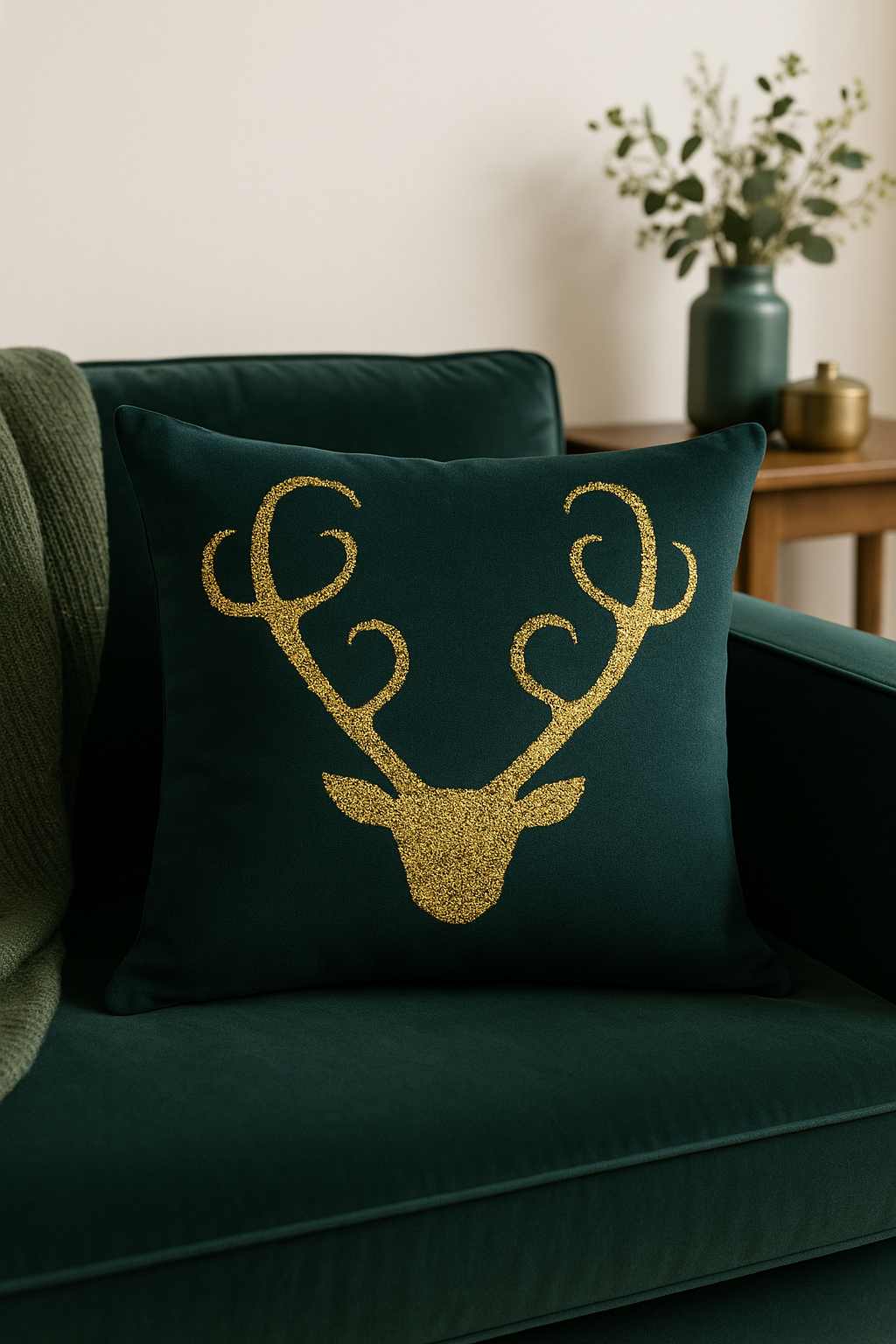 housse de coussin géométrique style ethnique or clair - vue 2 sur 2