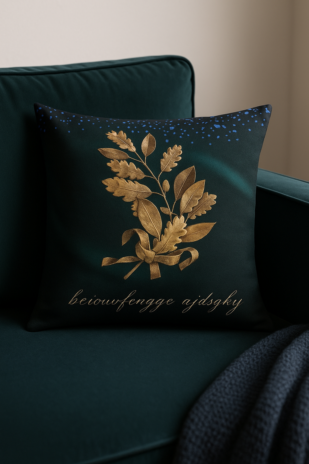 housse de coussin géométrique style ethnique or clair