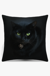 housse de coussin imprimée avec un chat noir élégant