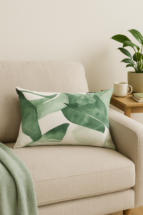 housse de coussin imprimée à fleurs tropicales 30 x 50 cm - vue 2 sur 2