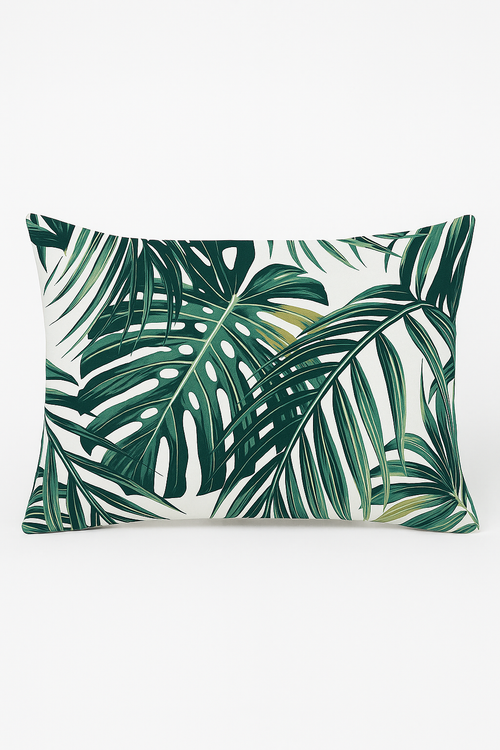 housse de coussin imprimée fleurs tropicales 30 x 50 cm