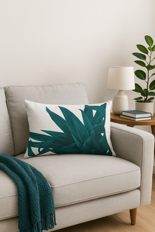 housse de coussin imprimée fleurs tropicales 30x50 cm décorative - vue 2 sur 2