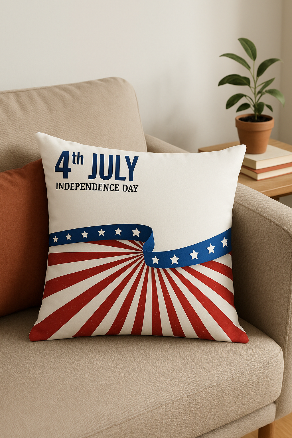 housse de coussin imprimée love usa décoration indépendante festive - vue 2 sur 2