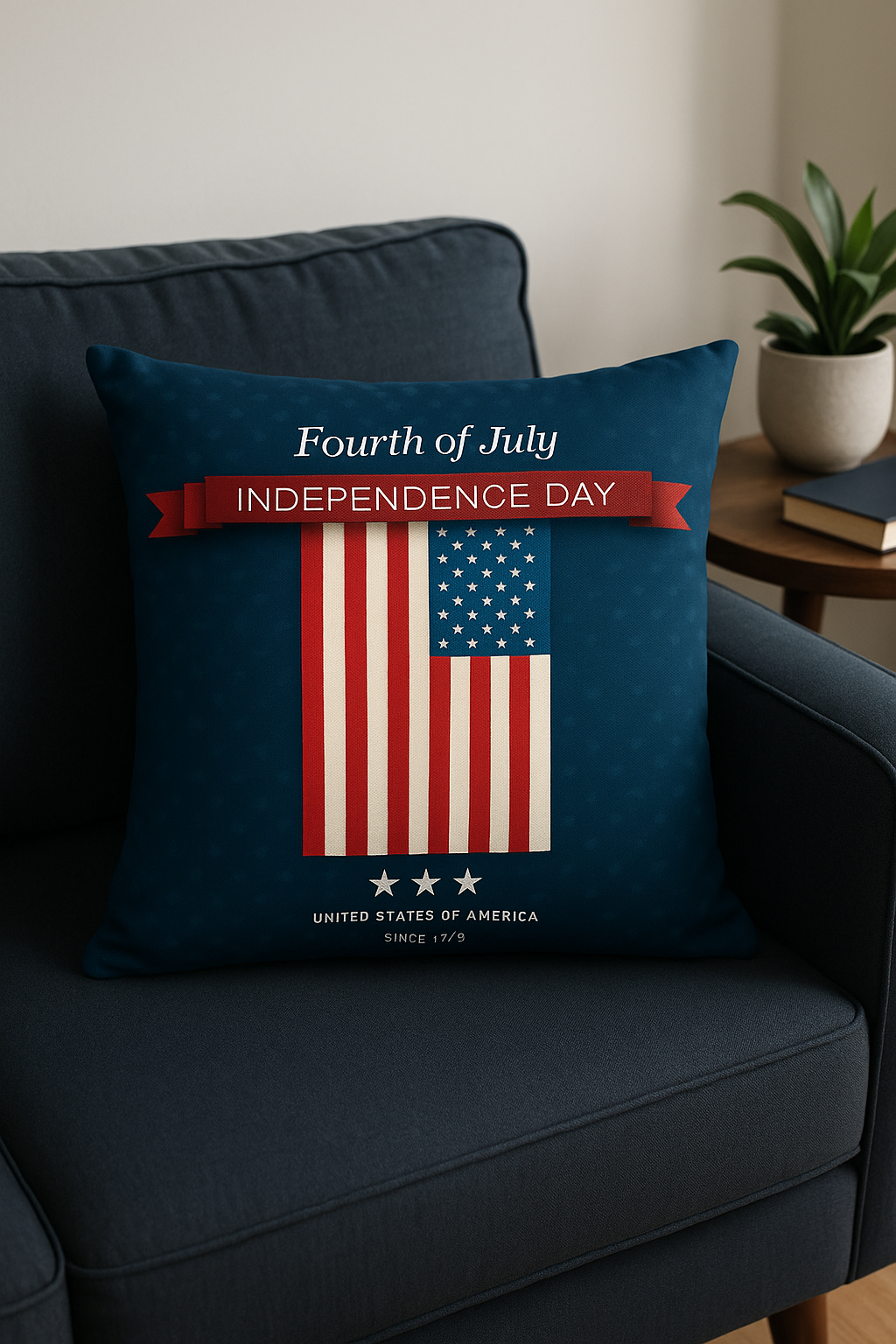 housse de coussin imprimée love usa décoration pour le jour de l'indépendance - vue 2 sur 2