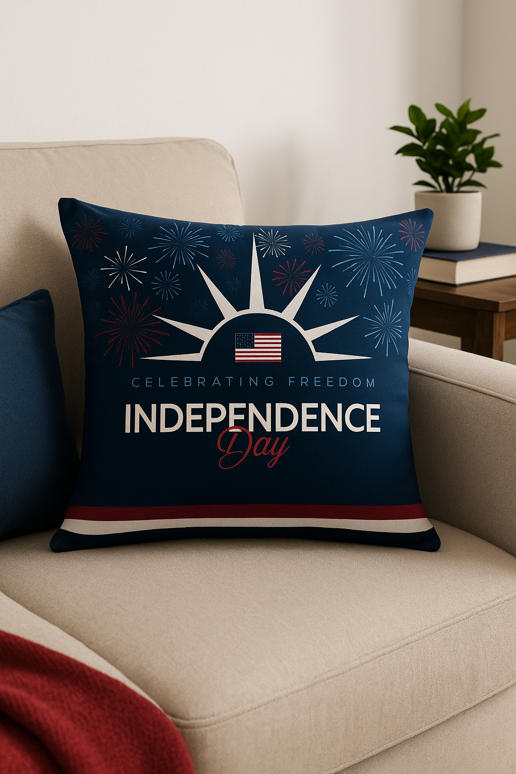 housse de coussin imprimée love usa pour célébrer l'indépendance américaine