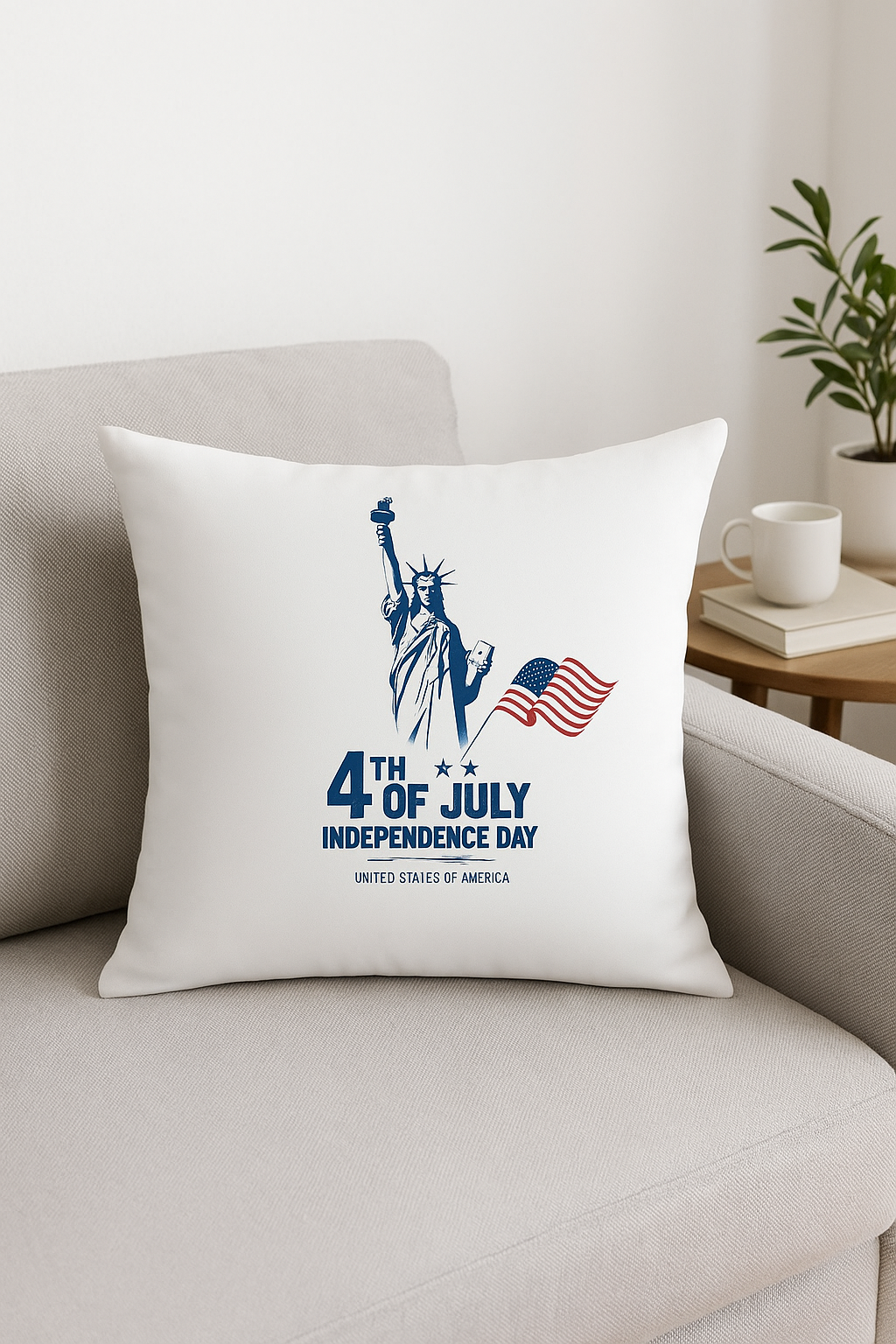 housse de coussin imprimée love usa pour décoration intérieure - vue 2 sur 2