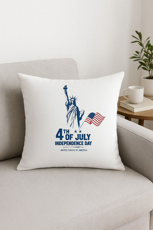housse de coussin imprimée love usa pour décoration intérieure - vue 2 sur 2