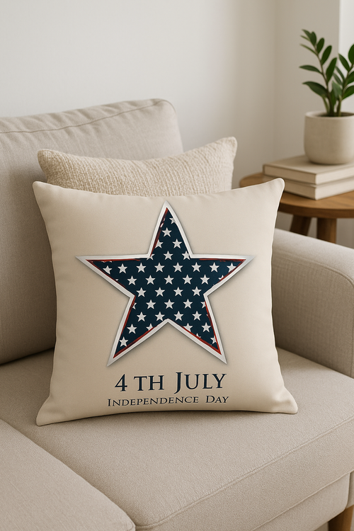 housse de coussin imprimée love usa pour la fête nationale - vue 2 sur 2