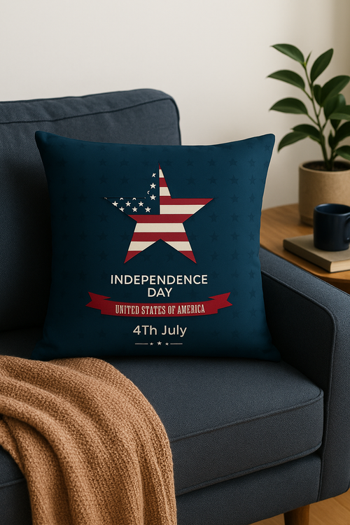 housse de coussin imprimée love usa pour le jour de l'indépendance - vue 2 sur 2