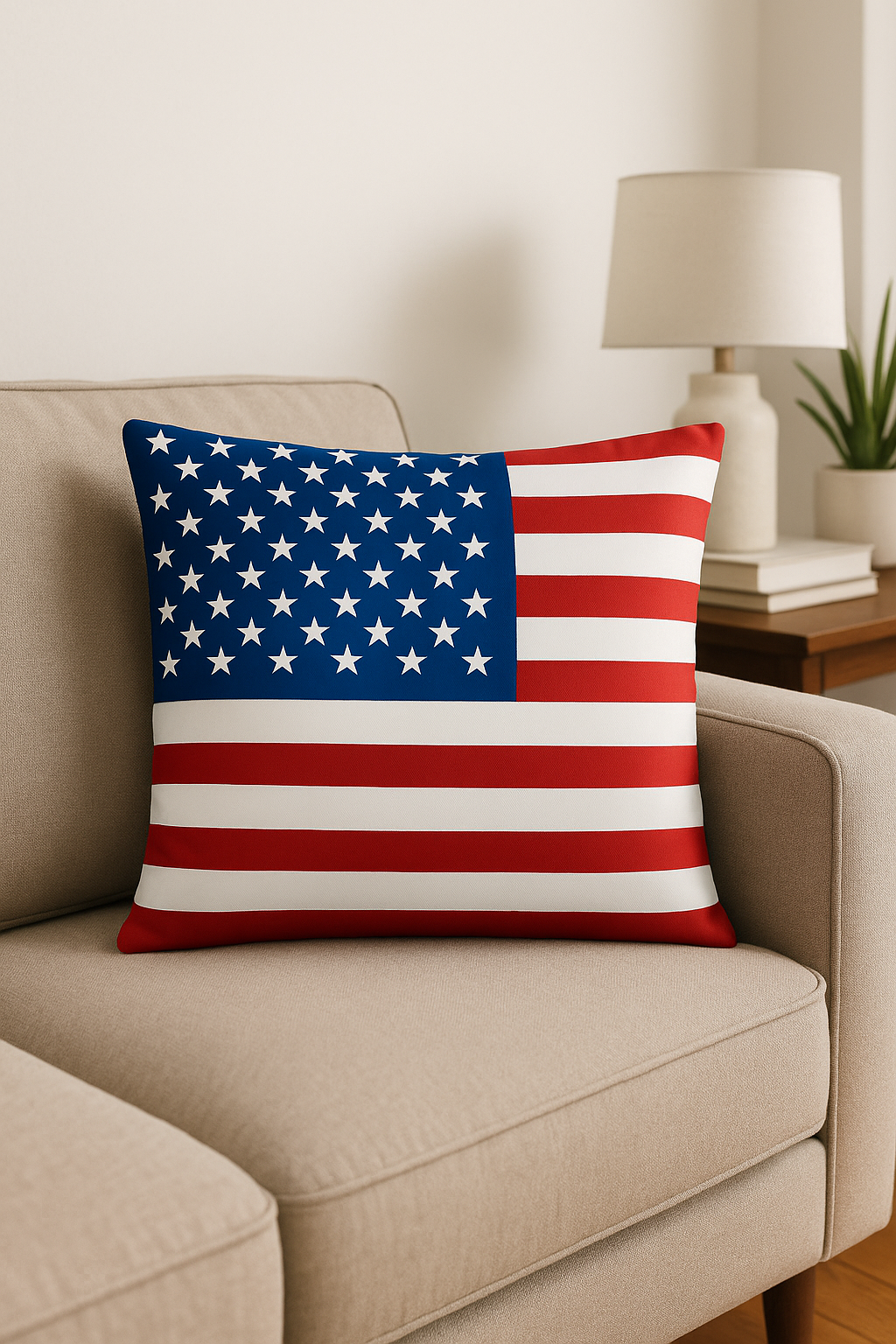 housse de coussin imprimée love usa pour le jour de l'indépendance