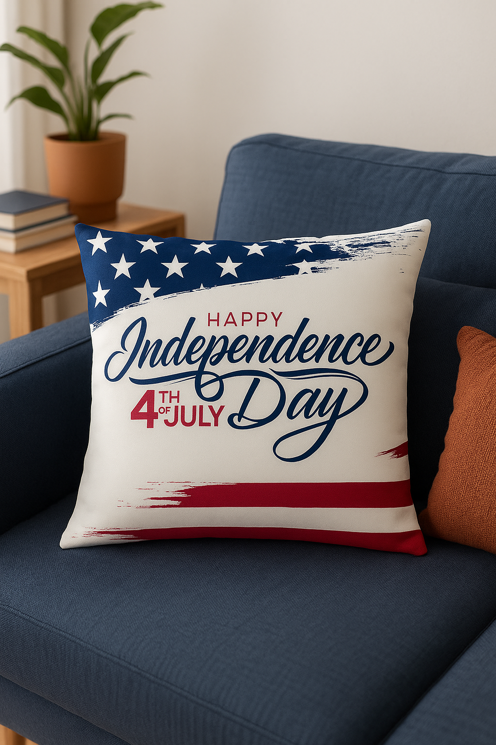 housse de coussin imprimée love usa pour le jour de l'indépendance - vue 2 sur 2