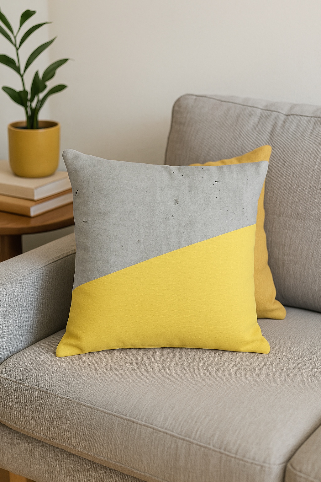 housse de coussin jaune avec motif tournesol créatif 45x45 cm - vue 2 sur 2