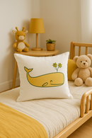 housse de coussin jaune carrée pour décoration intérieure