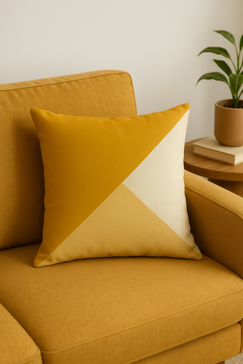 housse de coussin jaune motif tournesol créatif 45x45 cm - vue 2 sur 2