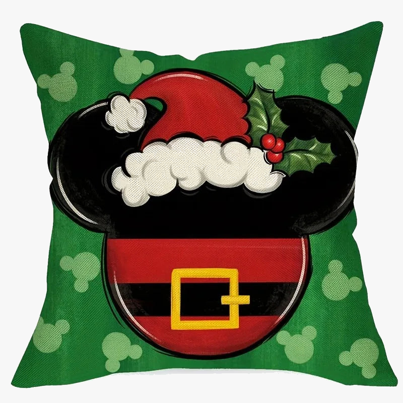 housse de coussin mickey et minnie pour noël décorative