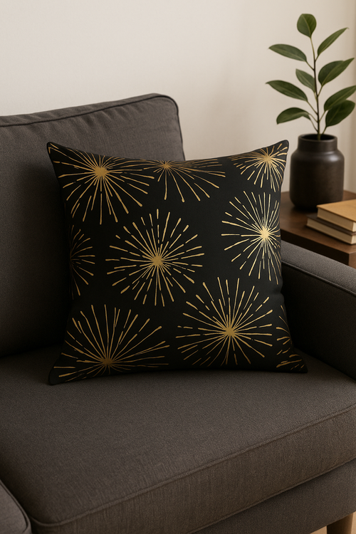 housse de coussin moderne à motif géométrique végétal - vue 2 sur 2
