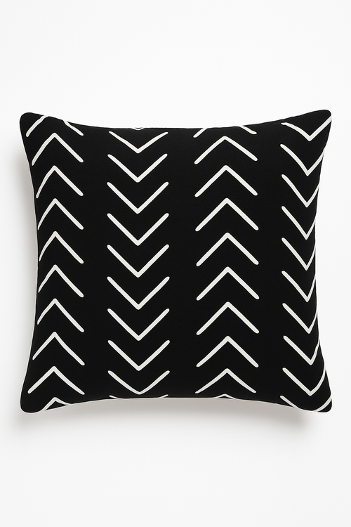 housse de coussin moderne géométrique noir et blanc