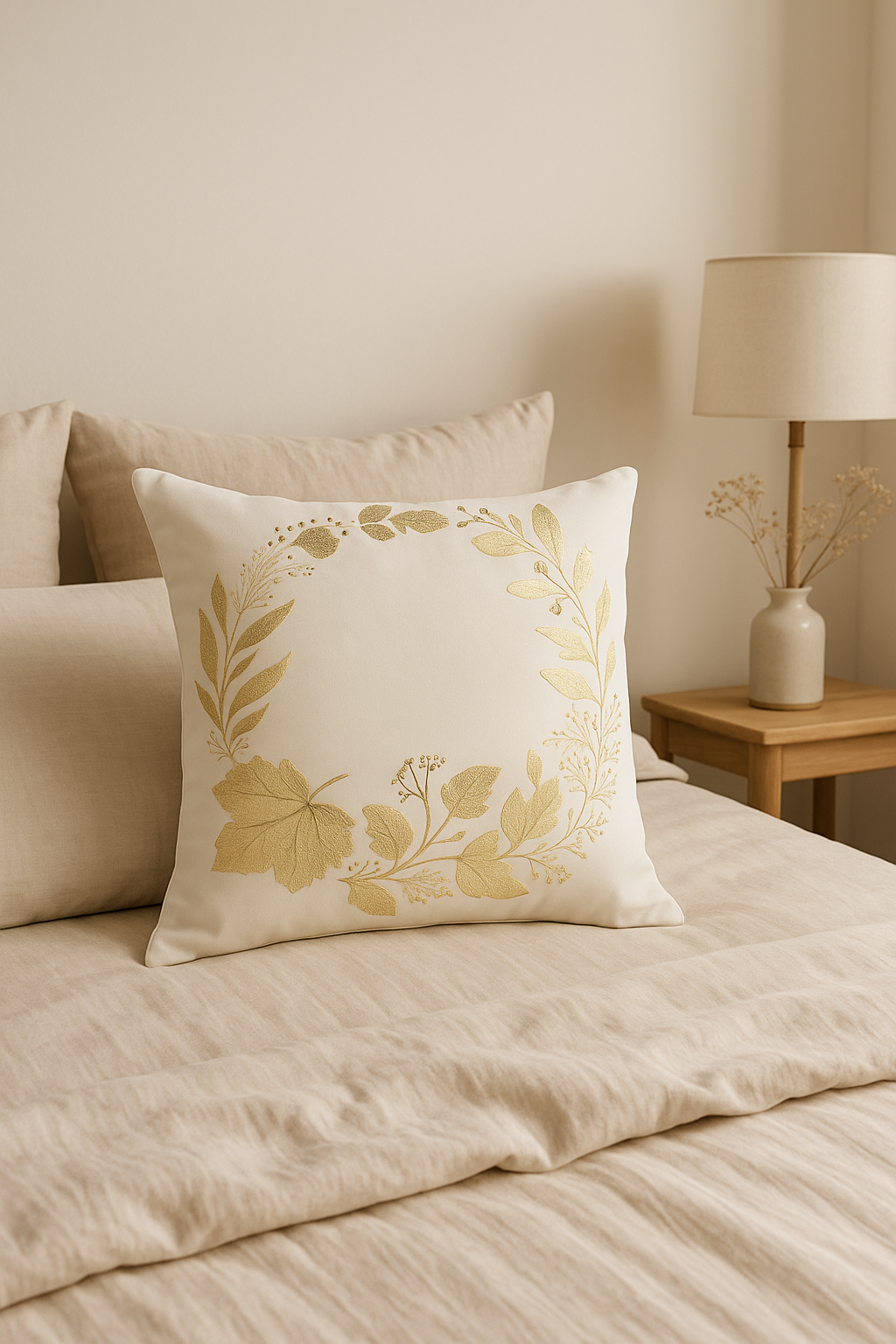 housse de coussin moderne motif géométrique feuille décorative - vue 2 sur 2