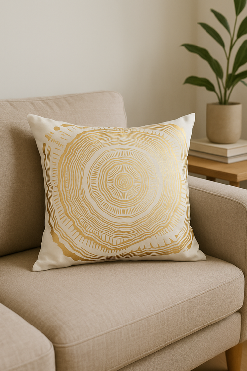 housse de coussin moderne motif géométrique feuille décorative - vue 2 sur 2