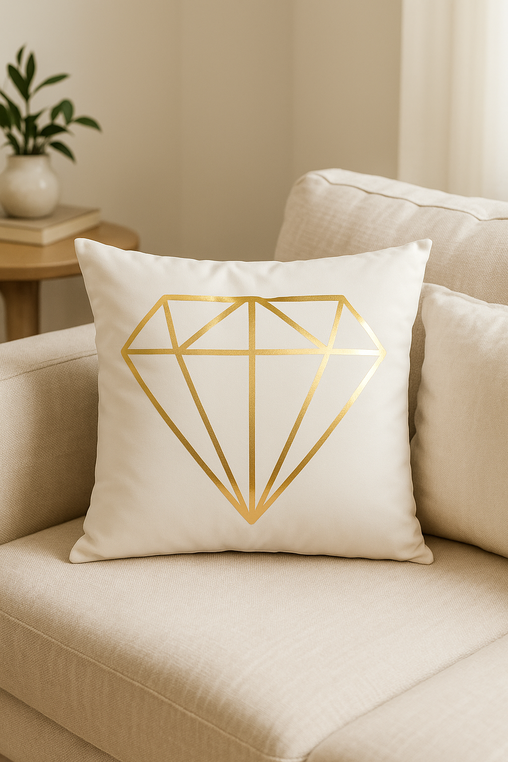 housse de coussin moderne motif géométrique feuille verte - vue 2 sur 2