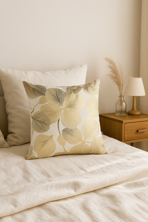 housse de coussin moderne motif géométrique feuilles pour canapé - vue 2 sur 2
