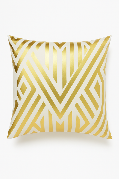housse de coussin moderne motif géométrique feuilles vertes