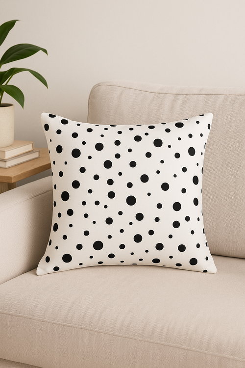 housse de coussin moderne noir et blanc géométrique décorative - vue 2 sur 2