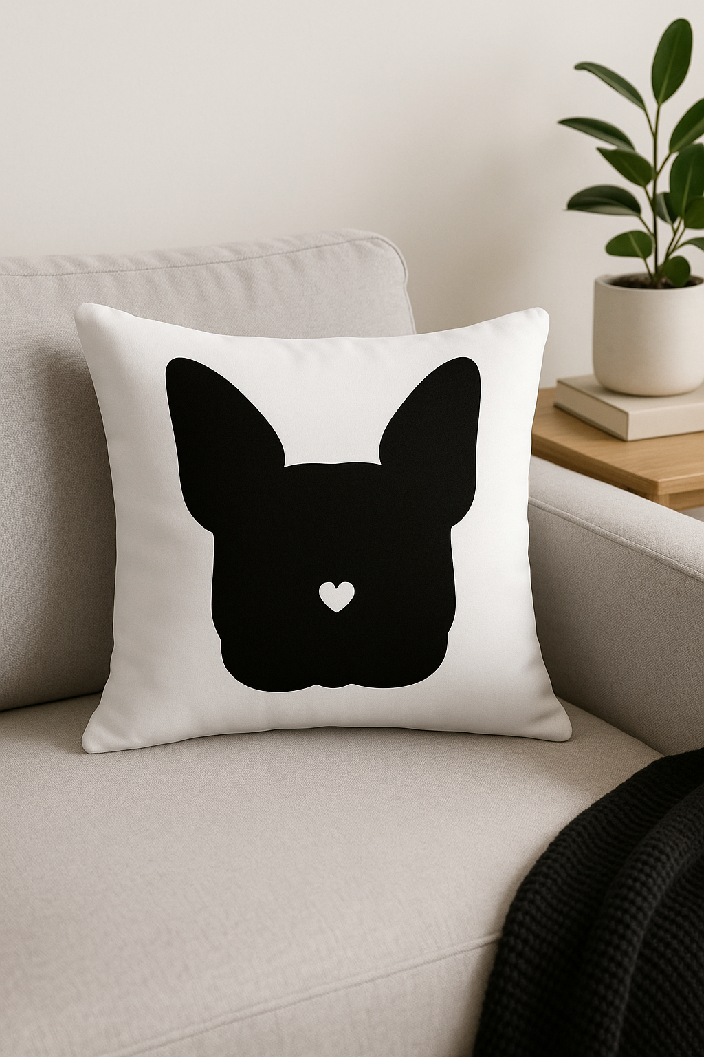 housse de coussin moderne noir et blanc géométrique décorative - vue 2 sur 2