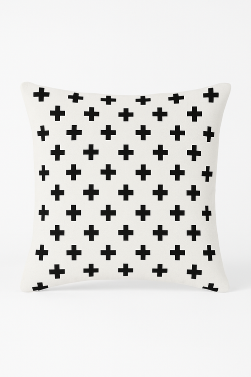 housse de coussin moderne noir et blanc géométrique décorative