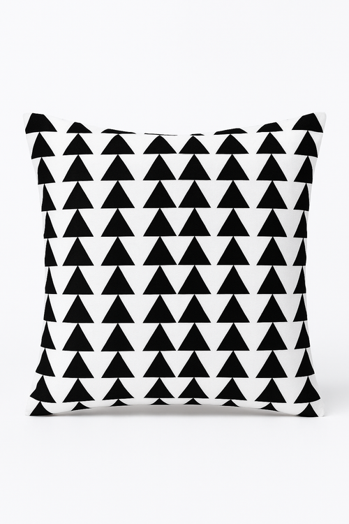 housse de coussin moderne noir et blanc motif géométrique décoratif
