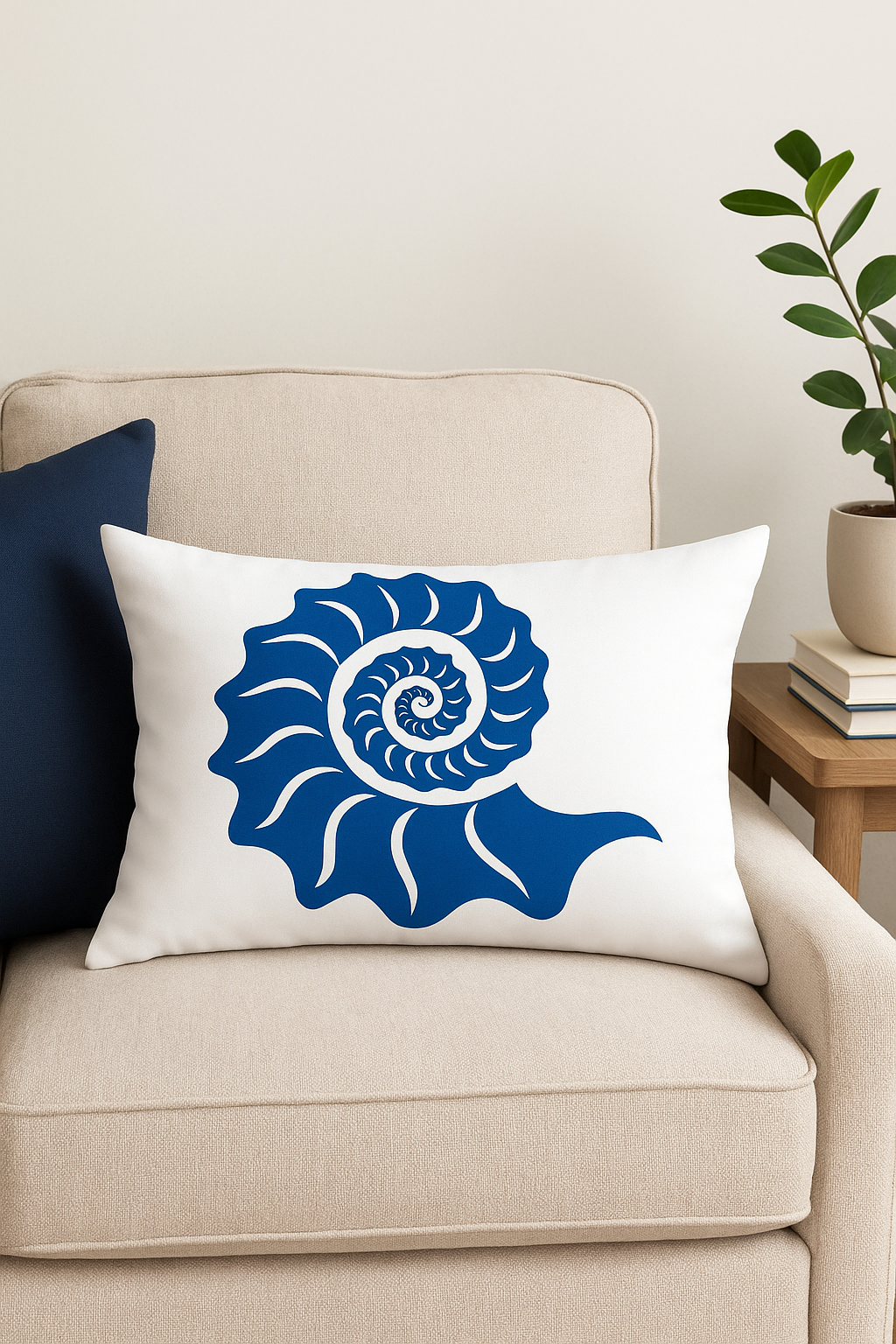 housse de coussin motif animaux marins bleus 30 x 50 cm - vue 2 sur 2