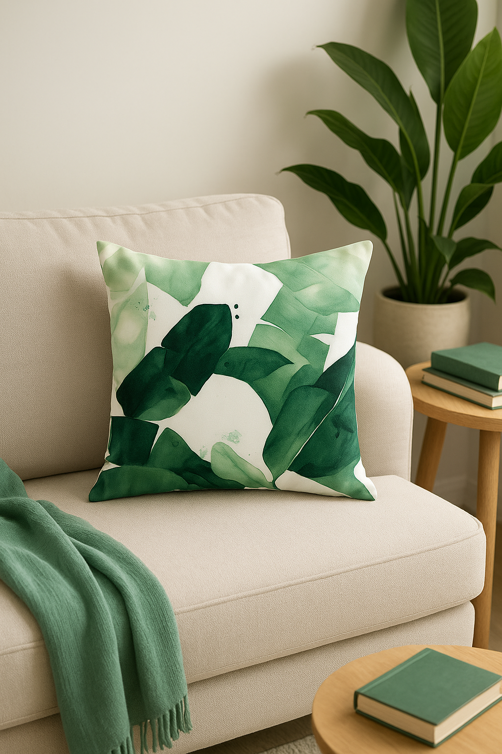 housse de coussin motif cactus monstera et feuilles tropicales - vue 2 sur 2