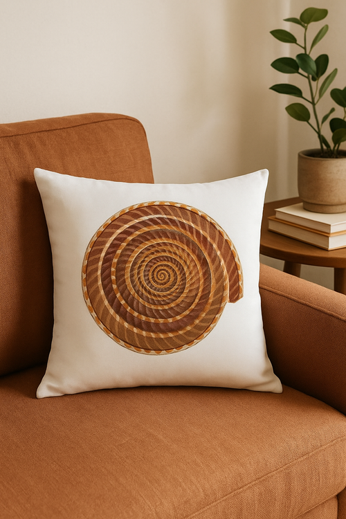housse de coussin motif coquillage style marin décoratif - vue 2 sur 2