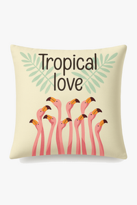 housse de coussin motif flamant rose pour décoration intérieure