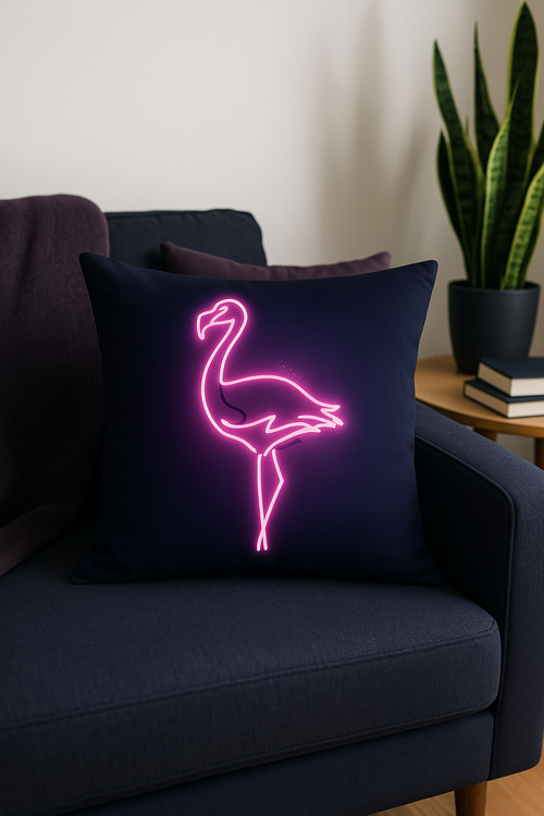 housse de coussin motif flamant rose pour décoration élégante - vue 2 sur 2